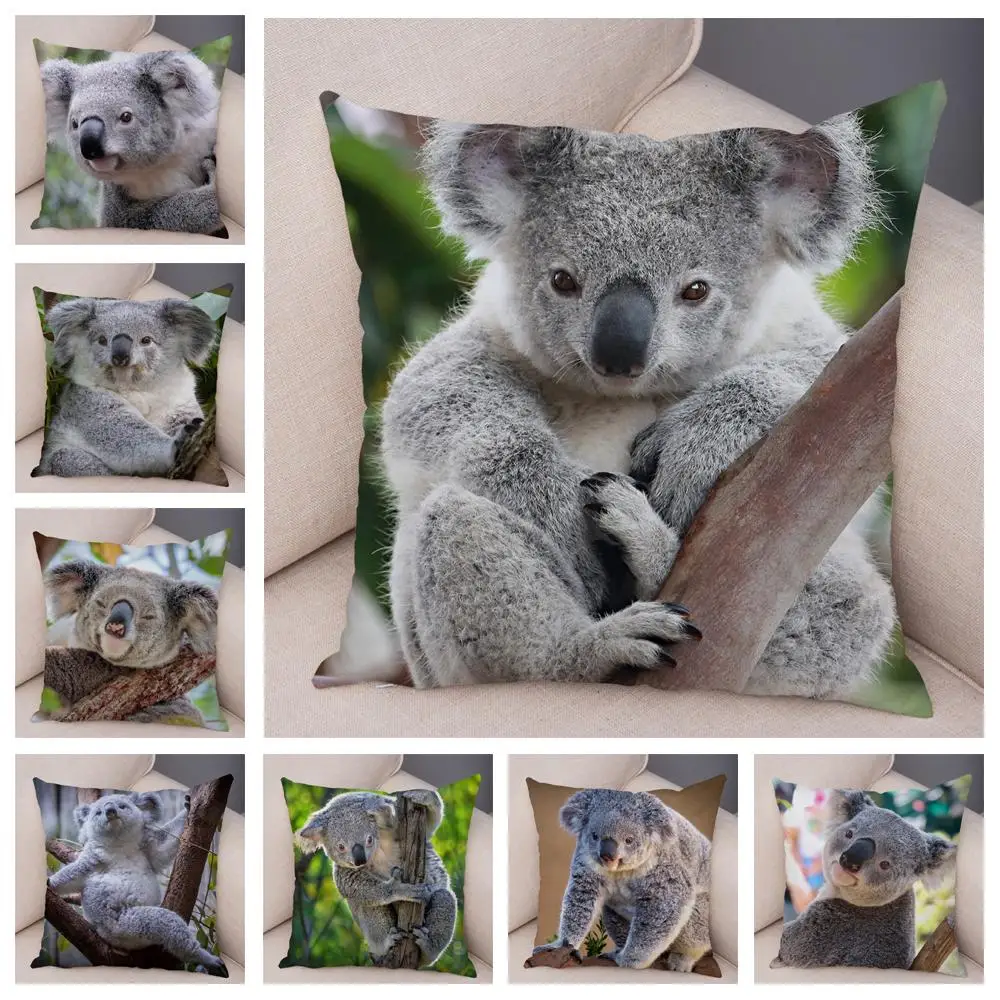 

Bedroom Living Room Decor Pillowcase Cute Australian Koala Cushion Cover Wildlife Pattern Print Pillowcase