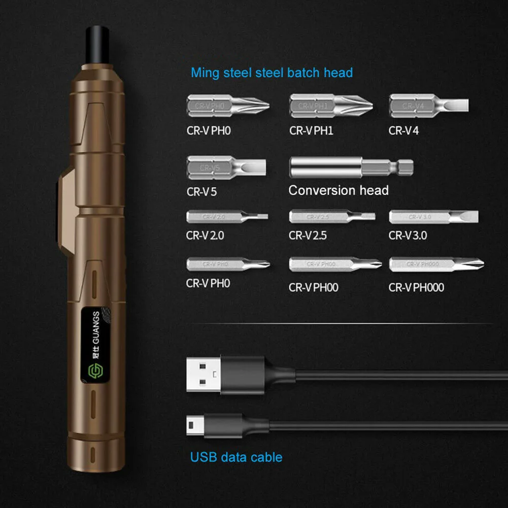 

Mini Portable Metal USB Screwdriver Set Adapter Drill Bits Rechargeable Accessories Household Electric Power Tool Repair