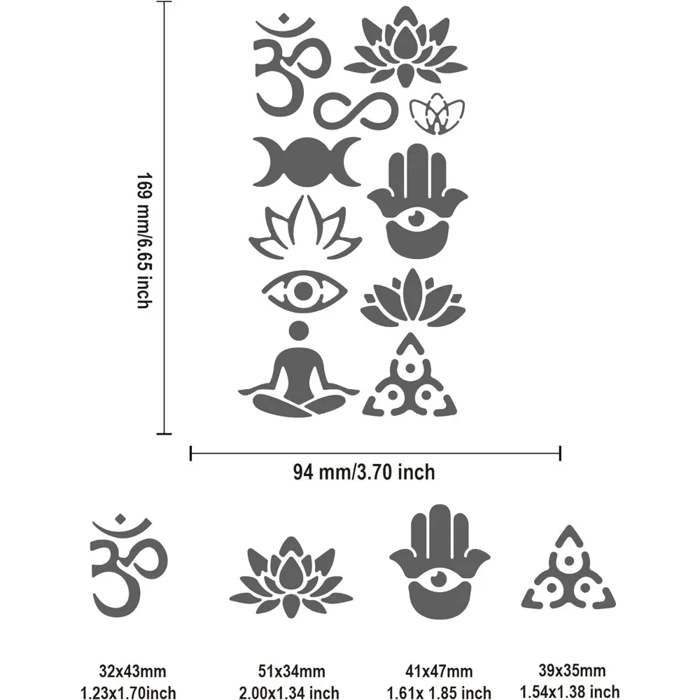 Трафарет из нержавеющей стали с цветком лотоса металлический трафарет для йоги