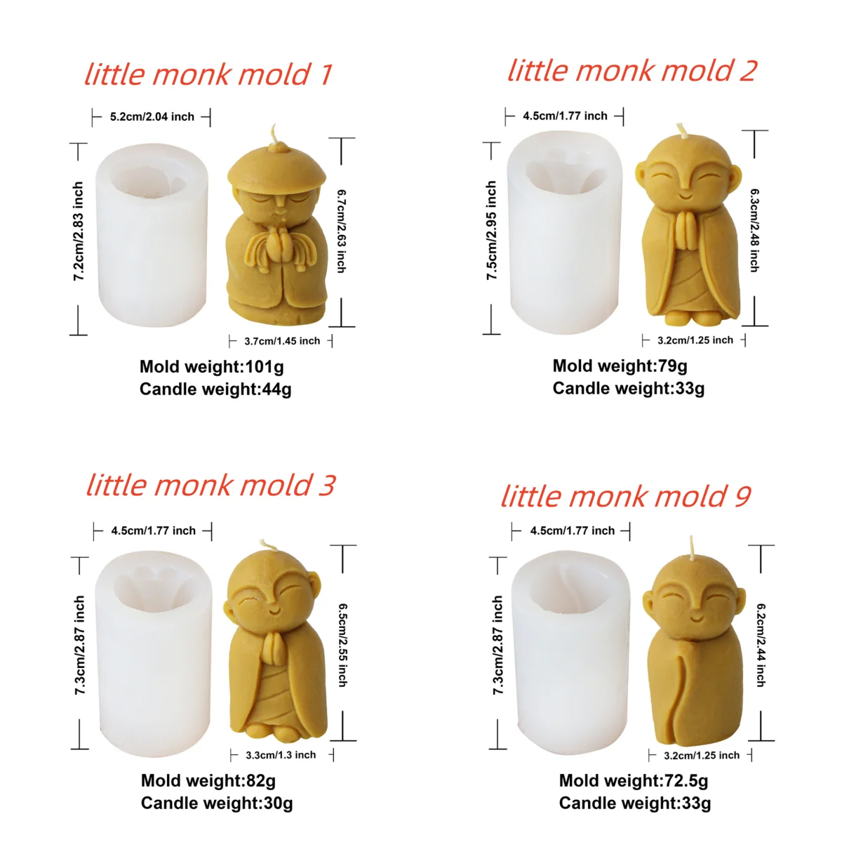3D Миниатюрные Формы Для Свечей Монаха Полимерная Ароматерапия Мыло Ручной
