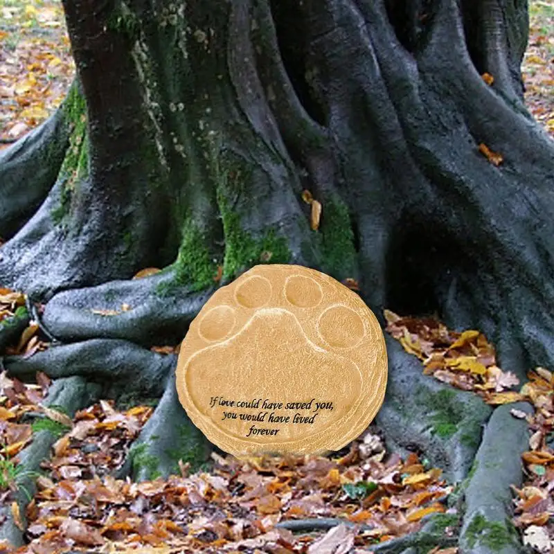 Мемориал для домашних животных садовые камни с принтом лапы украшение