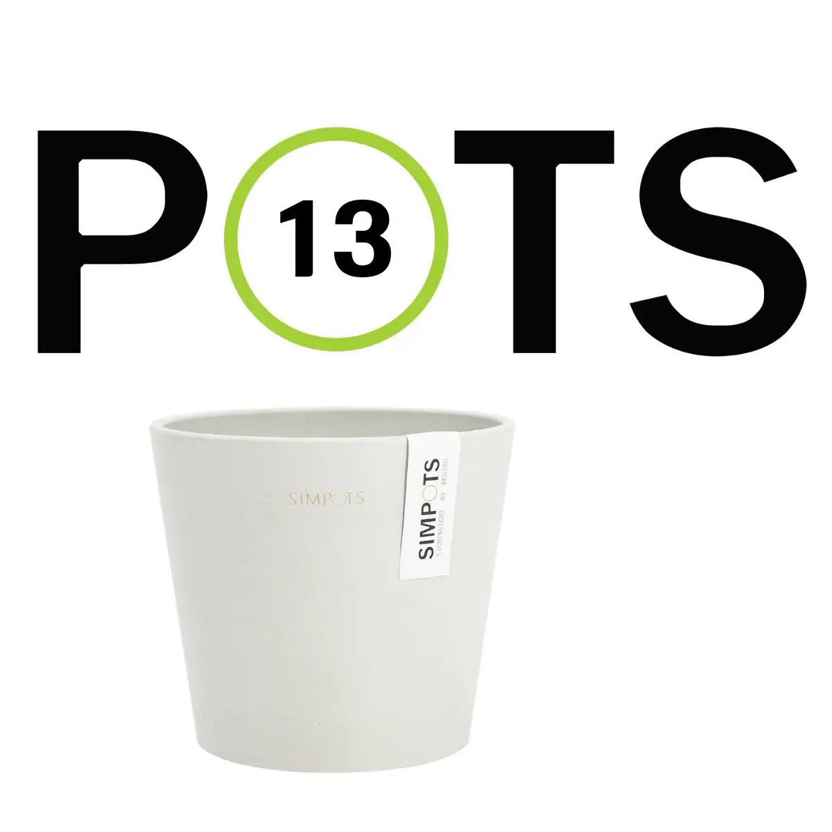 

Modern White Round Flowerpot SIMPOTS Y13CM for Indoor and Outdoor Plants