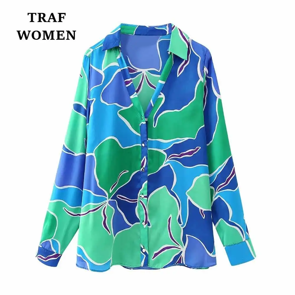 

Блузка Женская атласная с длинным рукавом, в стиле ретро