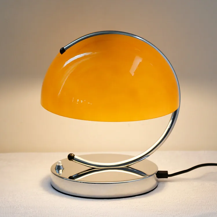 

Danish Medieval Italian Table Lamp Postmodern Bauhaus Bedroom Bedside Glass Orange Korean Living Room Glass Lamp