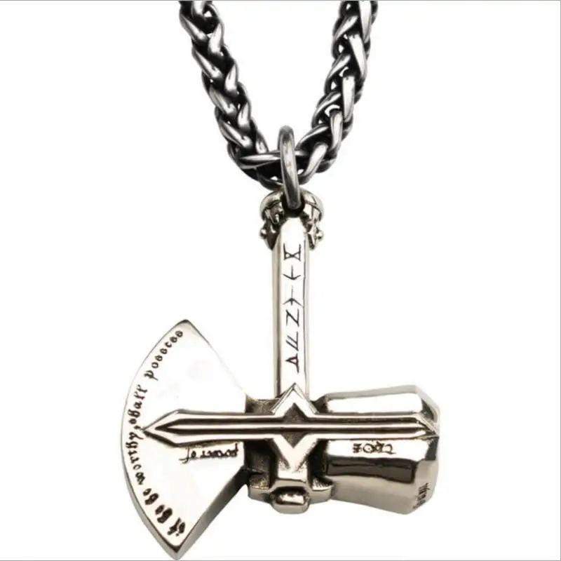 

Nordic Thor Thunderstorm Retro High Quality Metal Axe Pendant Personality Necklace