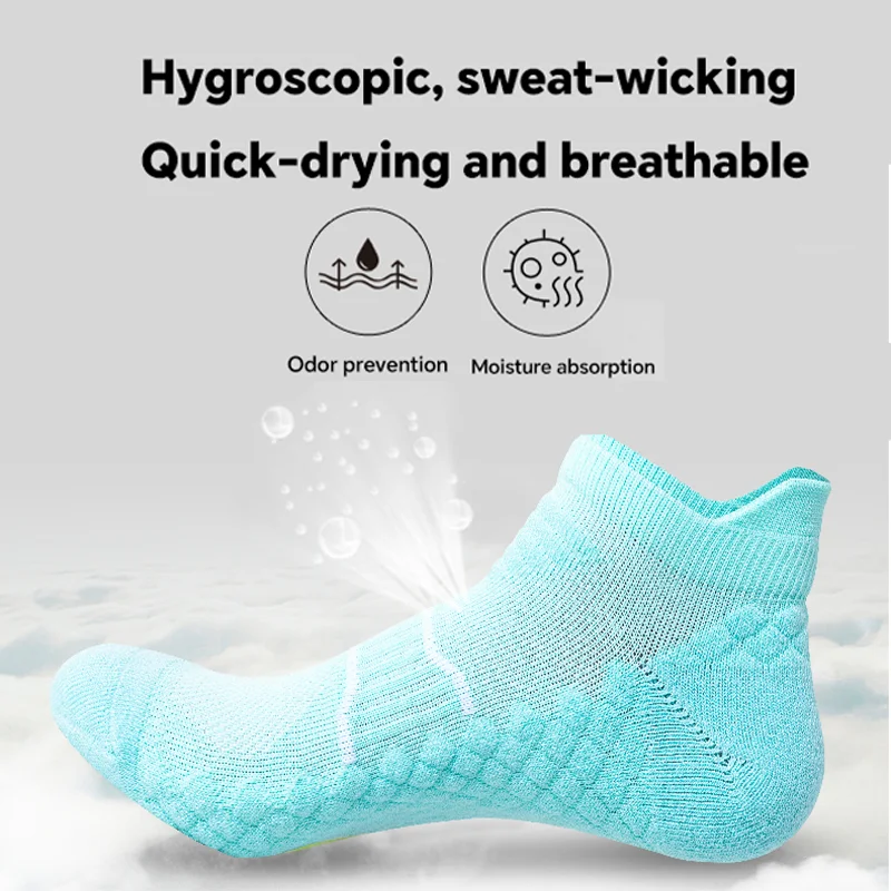 YUPAO Women Pure Cotton Boat Socks Breathable Anti Slip Outdoor Sports Stretch Men's socks Sweat Absorbing Massage Sole Socks