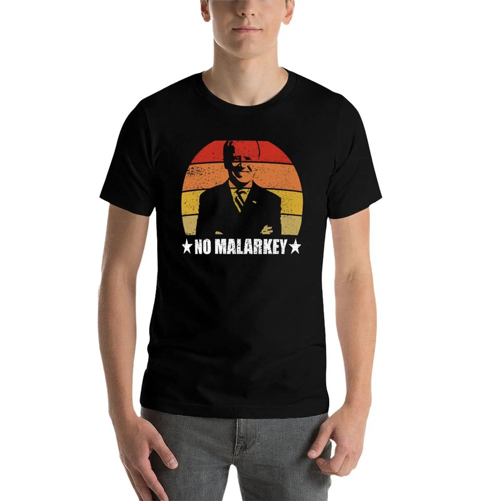 Фото Футболка No Malarkey Retro Sunset Distressed - Joe Biden, простая модная повседневная футболка №3
