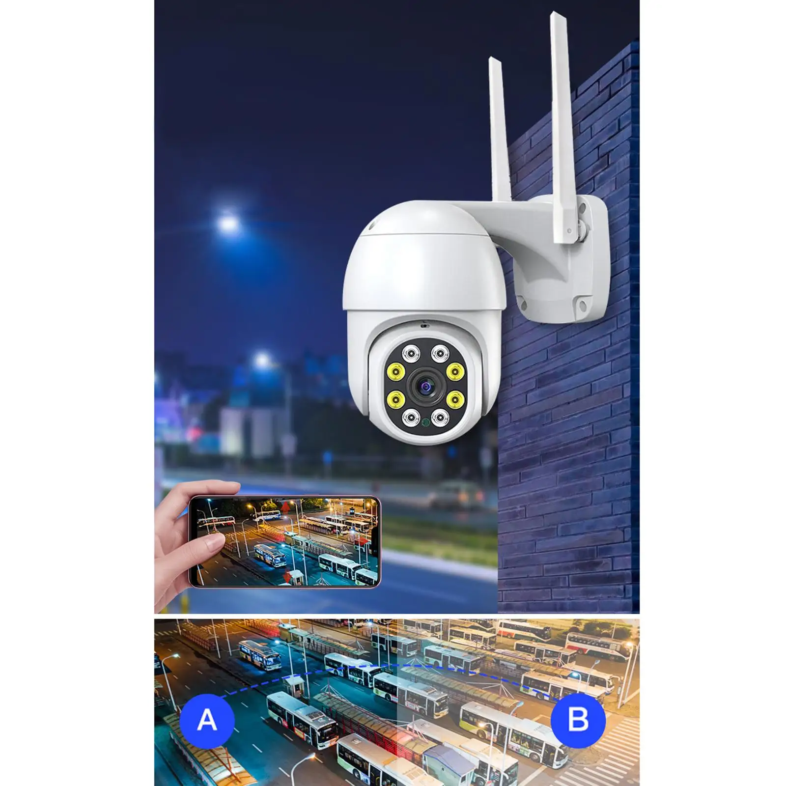 

2MP WiFi IP Cameras 1080P HD Waterproof AI Tracking Panoramic 335° Rotate Color Night View 2 Way Talk Dome Cameras for Home Gate
