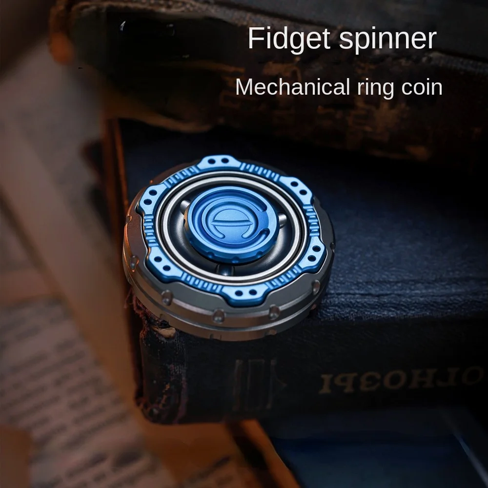 Enlarge Mechanical Ring Coin Fingertip Gyro Metal Decompression Artifact Toy Pop Coin