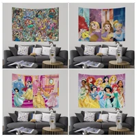 disney cartoon princess hippie wall hanging tapestries japanese wall tapestry anime art home decor