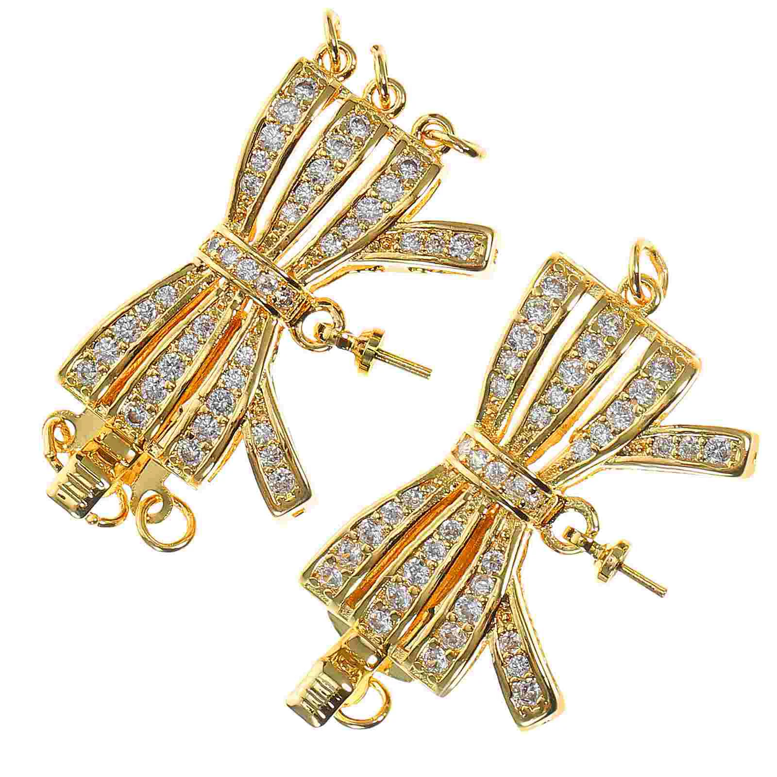 2Pcs Necklace Layering Clasp Bowknot Shape Bracelet Necklace Connector Decorative Jewelry DIY Clasp