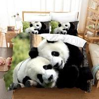 lovely panda bedding set cute animal fashion luxury 3d duvet cover set comforter bed linen twin queen king single size dropship
