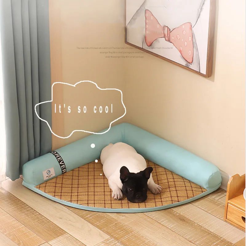 

L-образная кровать для больших собак, диванная подушка для домашних питомцев, съемная летняя крутая Водонепроницаемая Подушка для сна, кров...