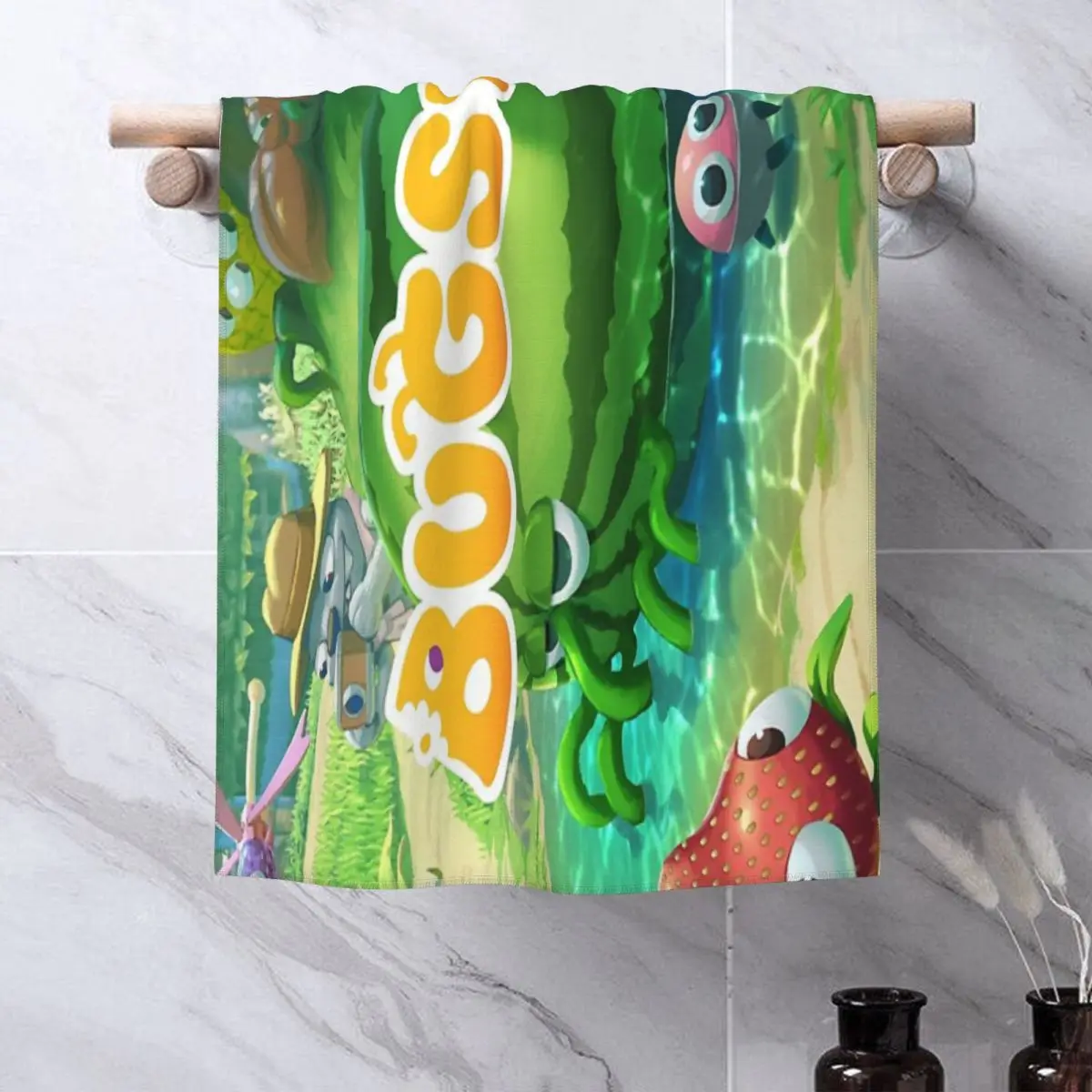 Бумажное полотенце Bugsnax, полотенце для лица, парео, кухонное полотенце, банные халаты, быстросохнущее полотенце