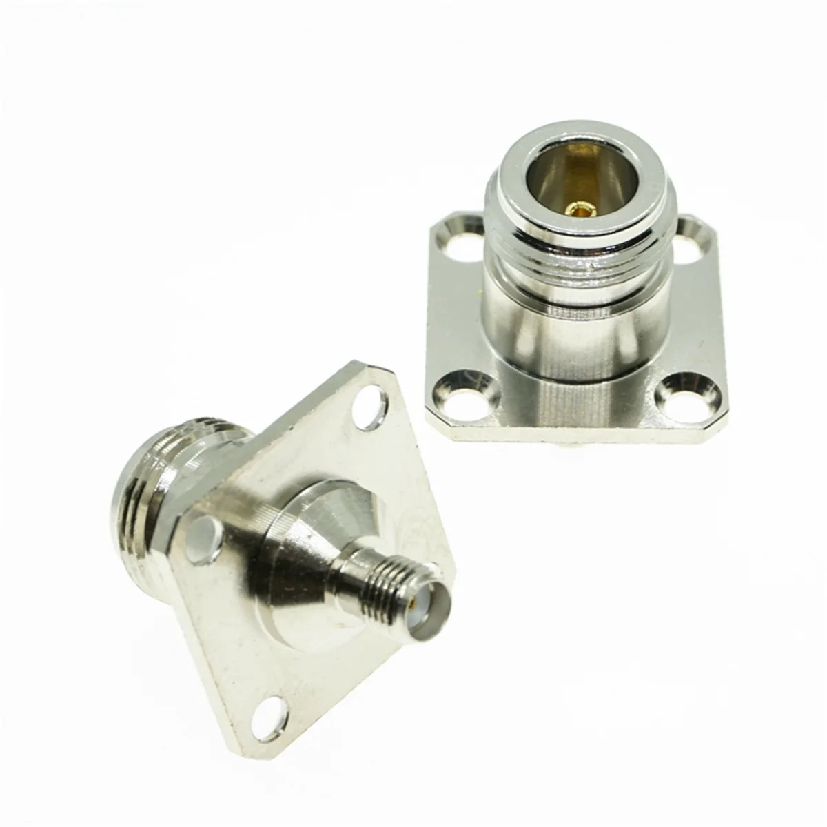 

1PCS New N female To SMA female Flange 4 Hole Panel Mount Connector RF Coaxial Adapter nickle
