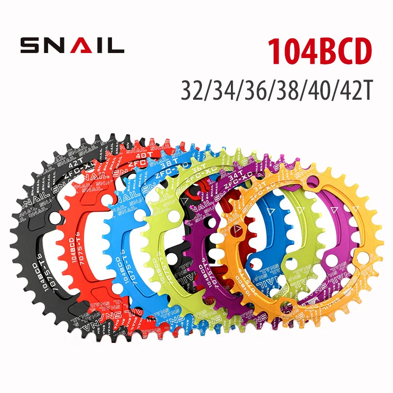 

Snail Bicycle Bcd Crown 104 Monoplate Mtb Multiplication Dish Narrow Wide Bike Chainring Single Crown Crank Teeth Wheel Chains