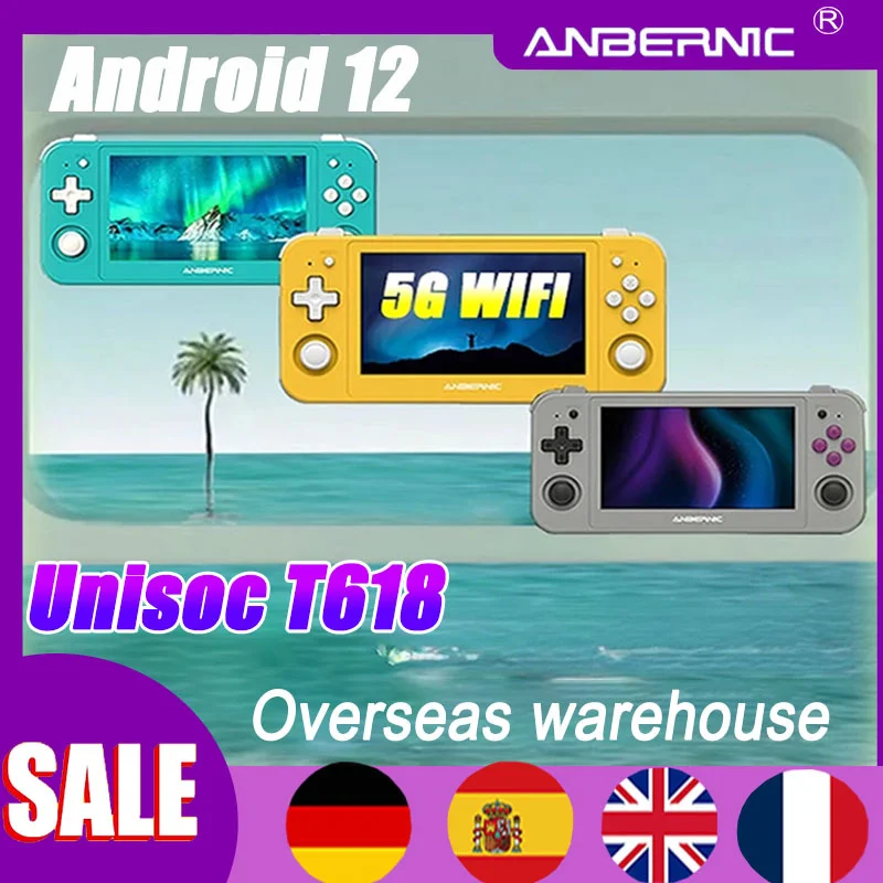 

2022 New ANBERNIC RG505 Handheld Console Game Android 12 System 4.95 Inch OLED Touch Screen for Unisoc Tiger T618 64-bit Built