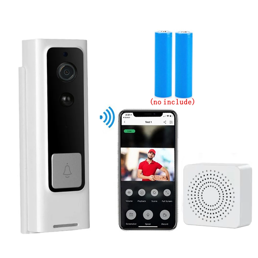 

Smart Doorbell Battery Intelligent Colorful Visual Ring Bell Vision Monitor Mobile Peephole Intercom Bells Home