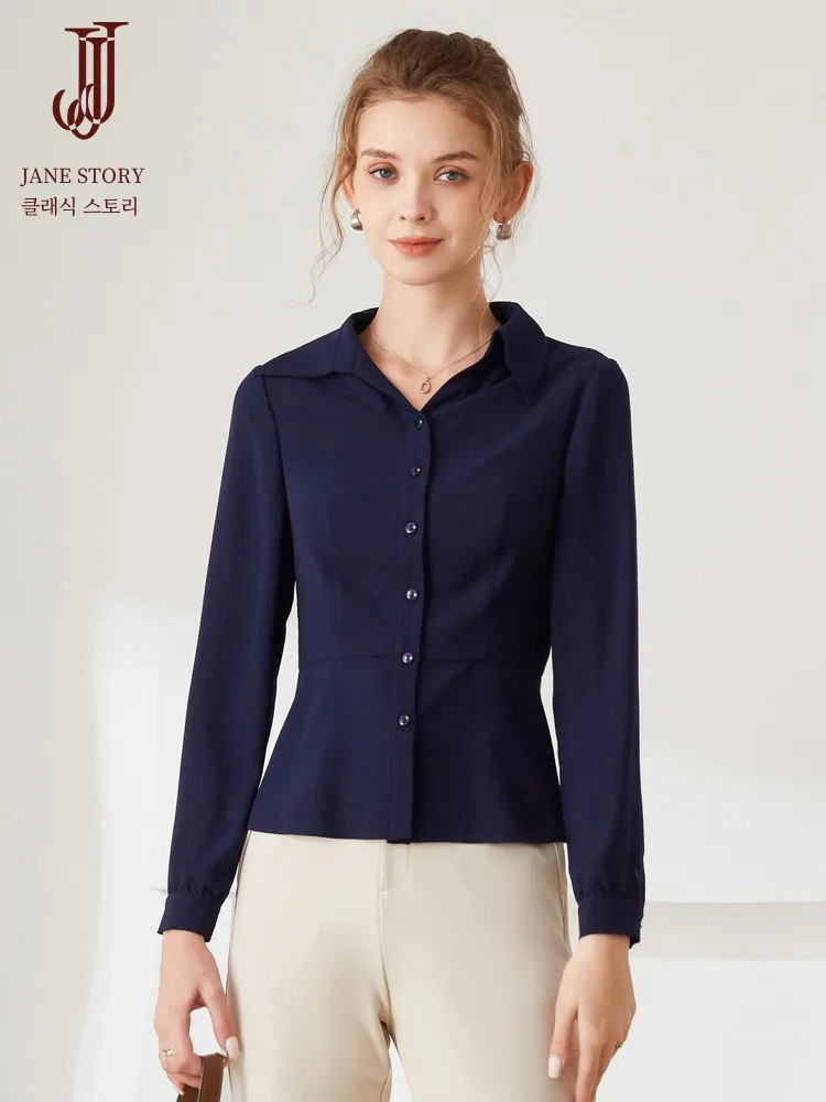 Classic Story Long sleeve White Shirt Women New 2024 Spring Western Sle Fashion Design Sense Waist Hugging Top