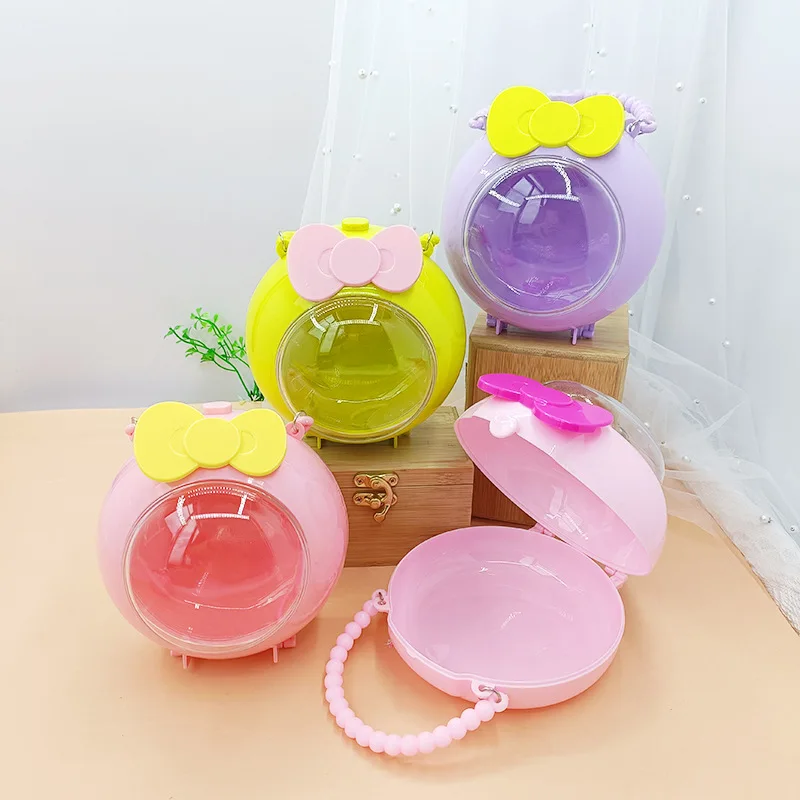 

Портативная детская шкатулка для хранения ювелирных украшений «сделай сам», мультяшный прозрачный органайзер для ювелирных украшений, держатель для чехла, подарки, настольные сумки для хранения