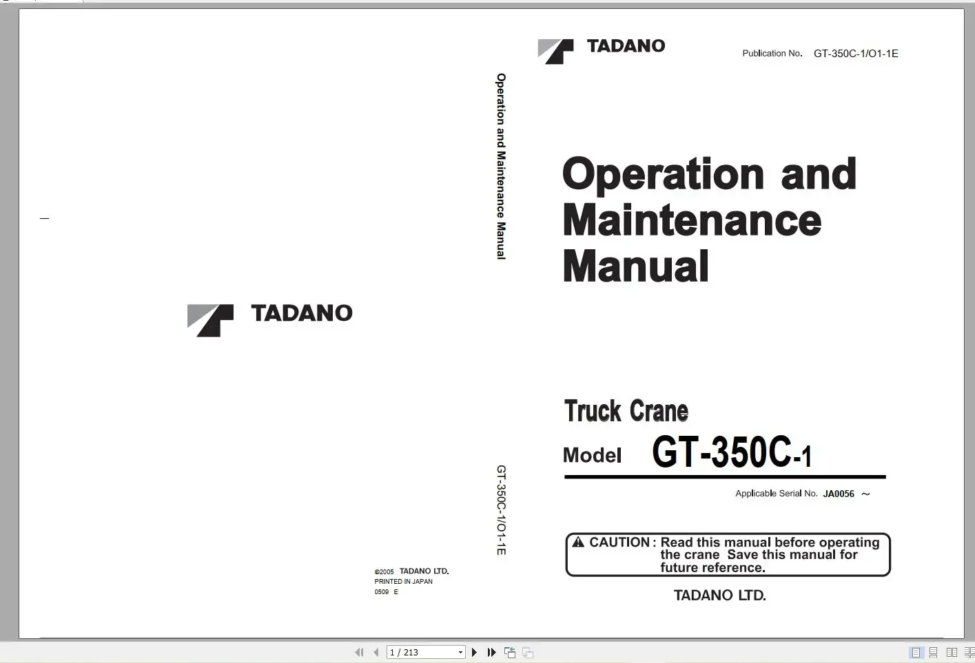 Мобильный кран Tadano 13 5 ГБ PDF DVD Обновленный по эксплуатации и руководство