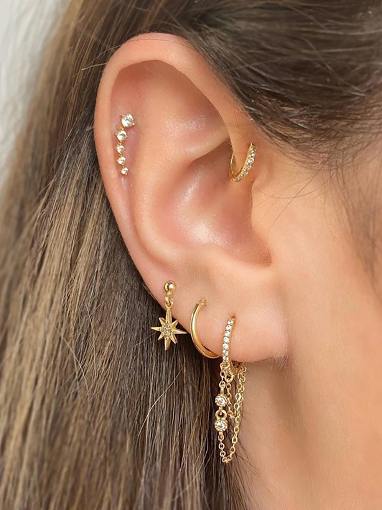 Chain link earrings gold earrings dangle • Extra long earrings