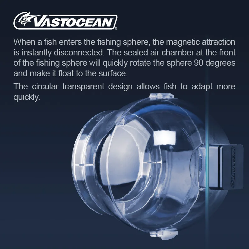 Фото VASTOCEAN Мяч для ловли аквариума, инструмент для ловли аквариумных рыб, морская ловушка для рыбы, высокопрозрачный пластик для ловли рыбы №3