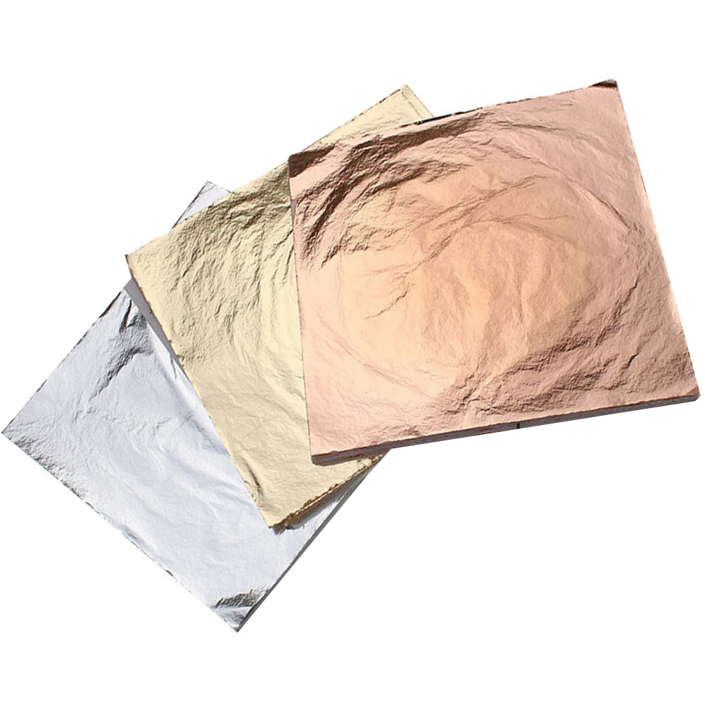 

Gold Foil Leaf Paper Imitationsheets Craft Silver Rose Sheet Metal Goldenart Decor Gilding Printing Crafting Roses Nail Leaves