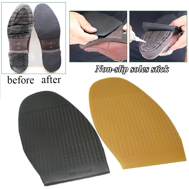 

2pcs Anti-slip Wear Resistant Rubber Shoes Sole Men Women Outsoles Repair Shoe Protector Front Feet Replacement Forefoot Pads