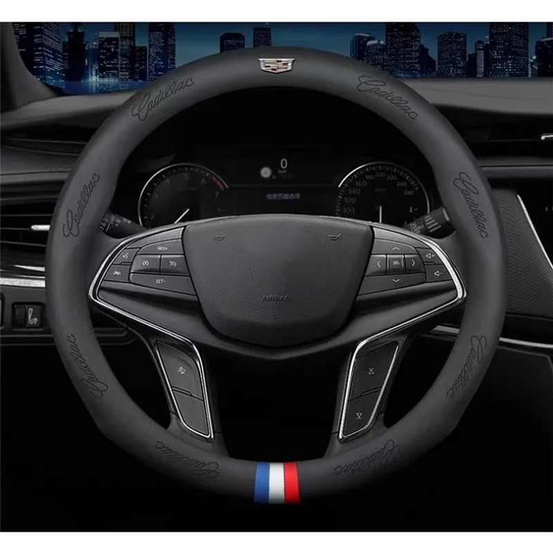

Car PU leather steering wheel Cover 38cm For Cadillac ATS XTS CTS SLS SRX ESCALADE STS CT4 CT5 CT6 XT5 XT4 LYRIQ Car Accessories