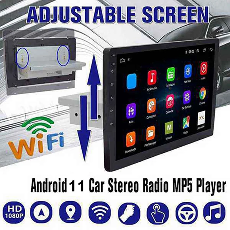 

10.1 Inch Android11.0 1Din Car 4Core Stereo Radio GPS Navigation WIFI Bluetooth Audio Universal Multimedia Radio Player