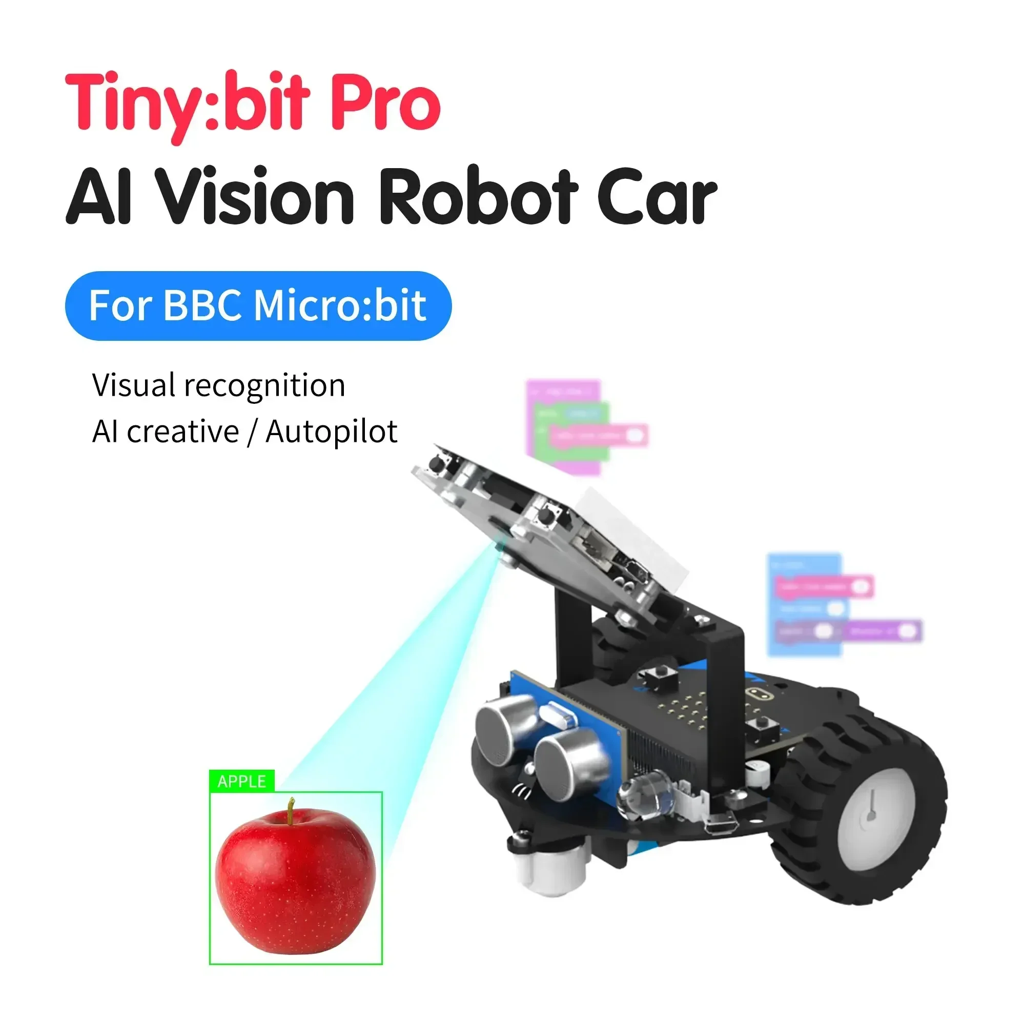 ot Yahboom Microbit Robot Car Tinybit Pro z modułem wizualnym K210 obsługuje wykrywanie obiektów i rozpoznawanie twarzy Kodowanie dzieci STEM