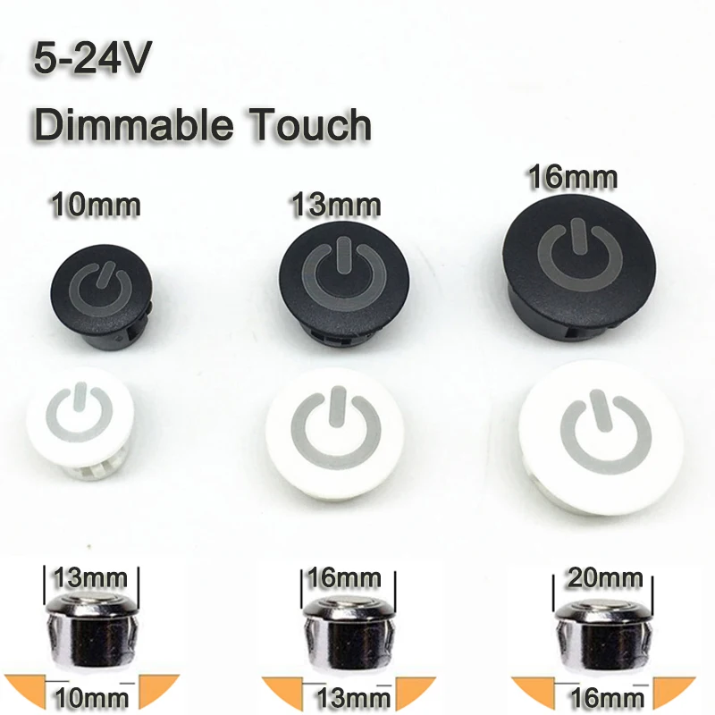 Drop Shipping 5V 12V 24V Smart Home Touch Sensor on Off Switch for Led Light Brightness Dimmable Controller Mounting Hole | Обустройство