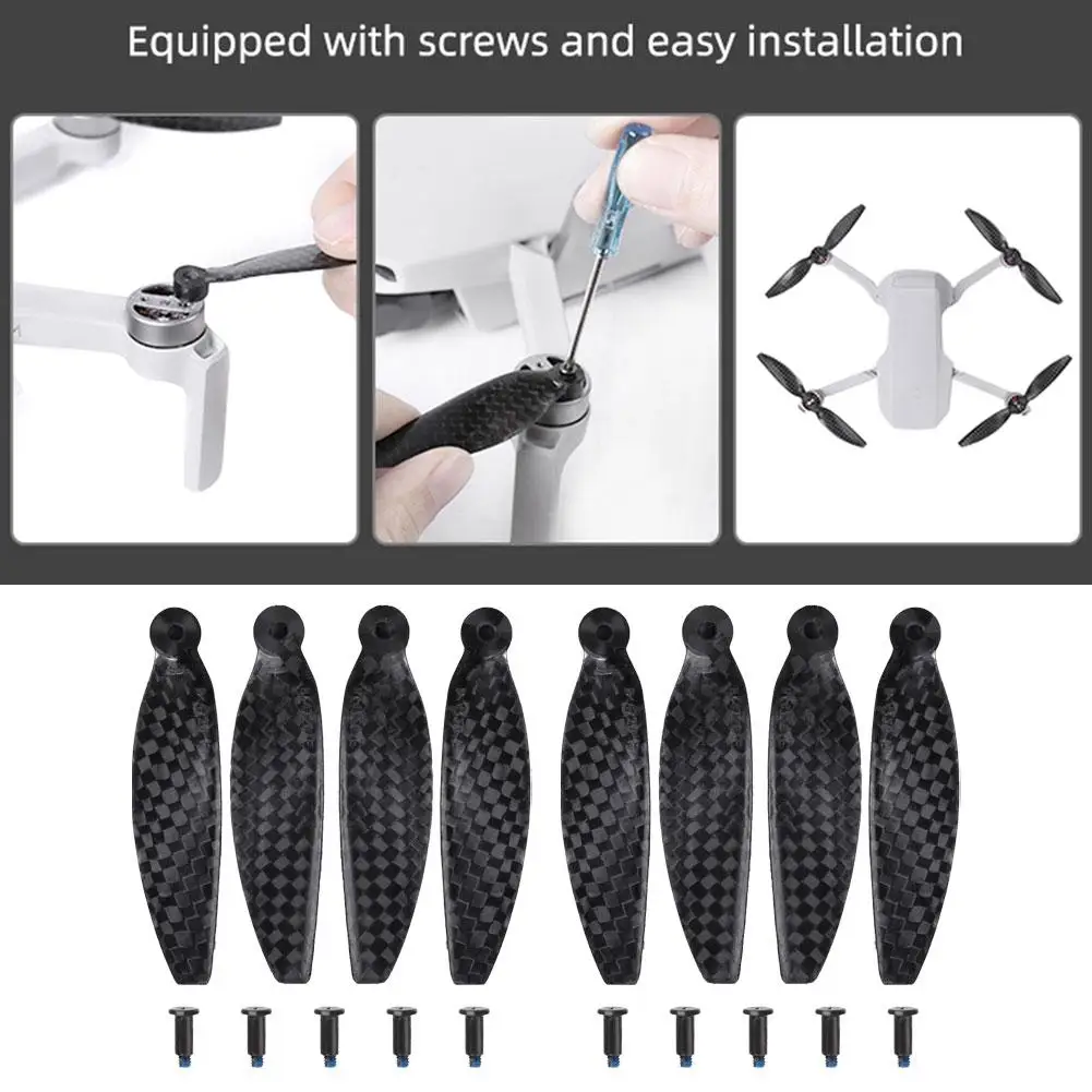 Пропеллеры из углеродного волокна для DJI Mini 4K/Mini SE/Mini 2/Mini 2 SE легкие пропеллеры с