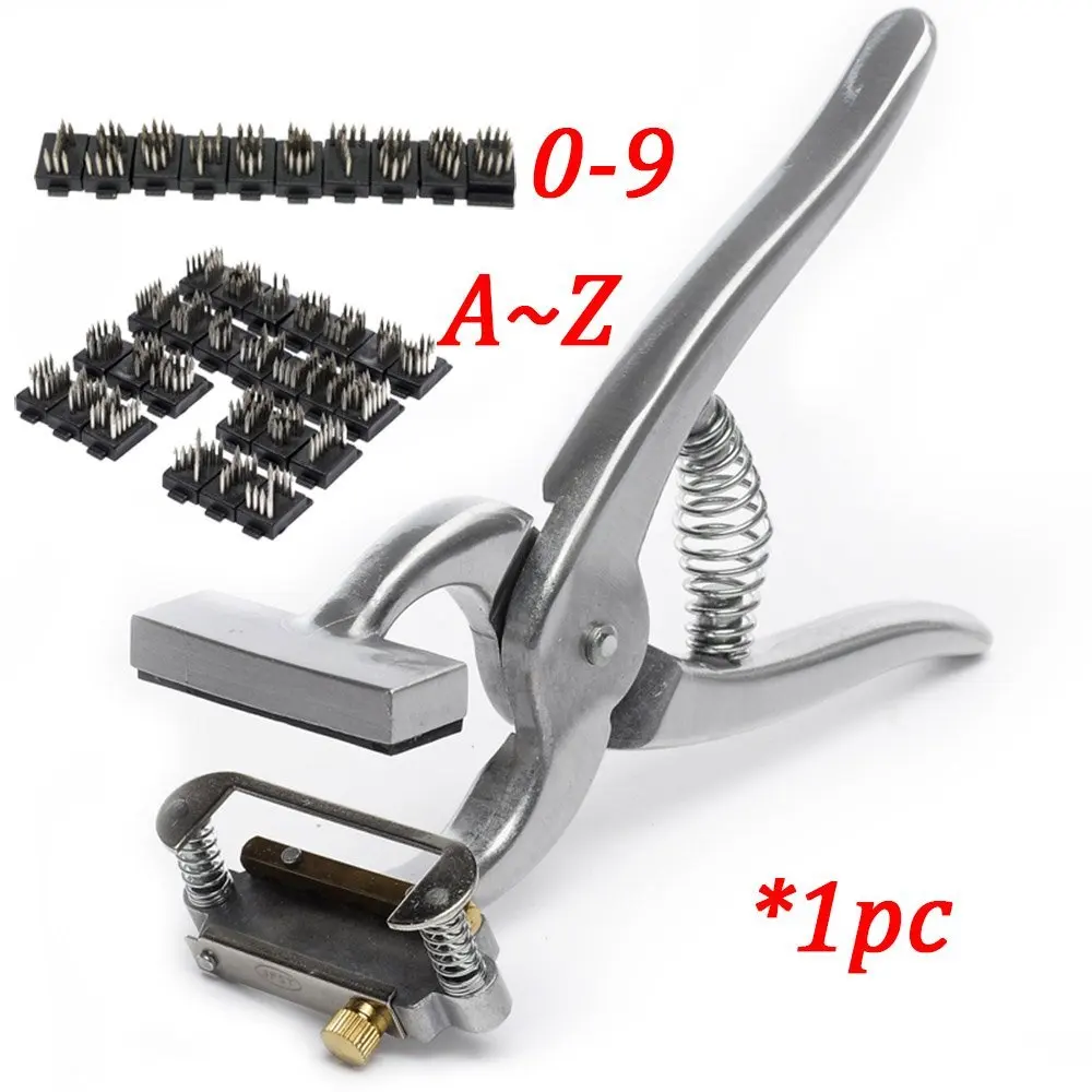 

Tattoo Plier Livestock Management Tools Animal Tattoo Kit With A-Z for Pig Sheep Dog Use (5 digits) 5/16''