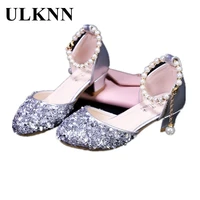 ulknn 4 16y girls sandals childrens high heeled shoes kids girls perform crystal shoes summer girls party princess sandals