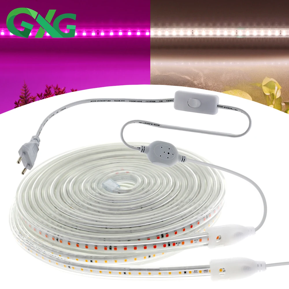 Strips Full Spectrum 220v Phyto Lamp Waterproof Led Strips Plant Light For Flower Seedling Grow Tent Hydroponic 1-20m