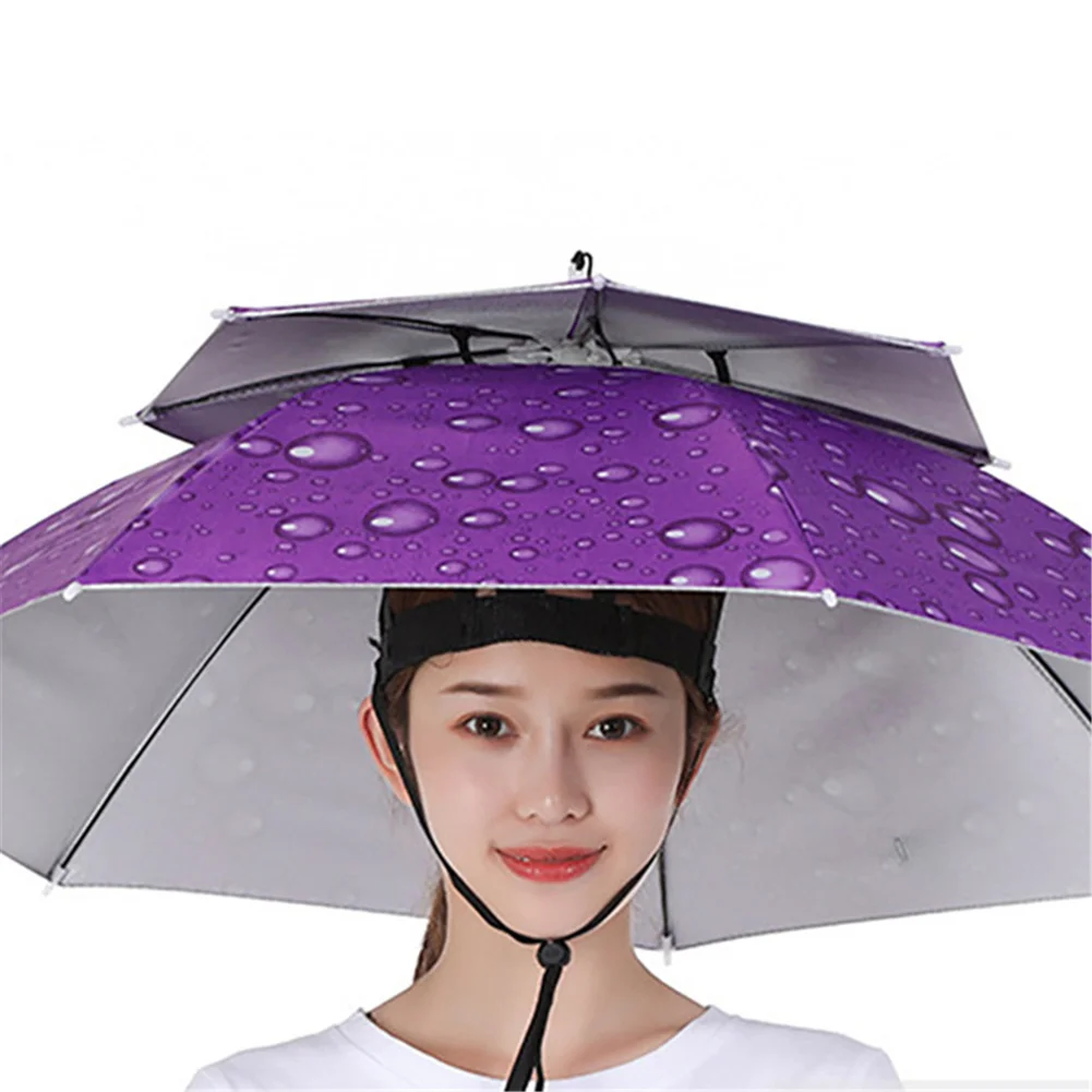 

Double-layer Hat Umbrella Anti-ultraviolet Sunscreen Cap Fishing Parasol Breathable Anti-rain Umbrella Cap