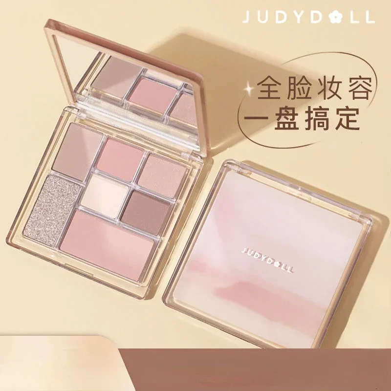 Judydoll 7-цветная палитра теней для век Румяна мелирования и контурирования Матовые