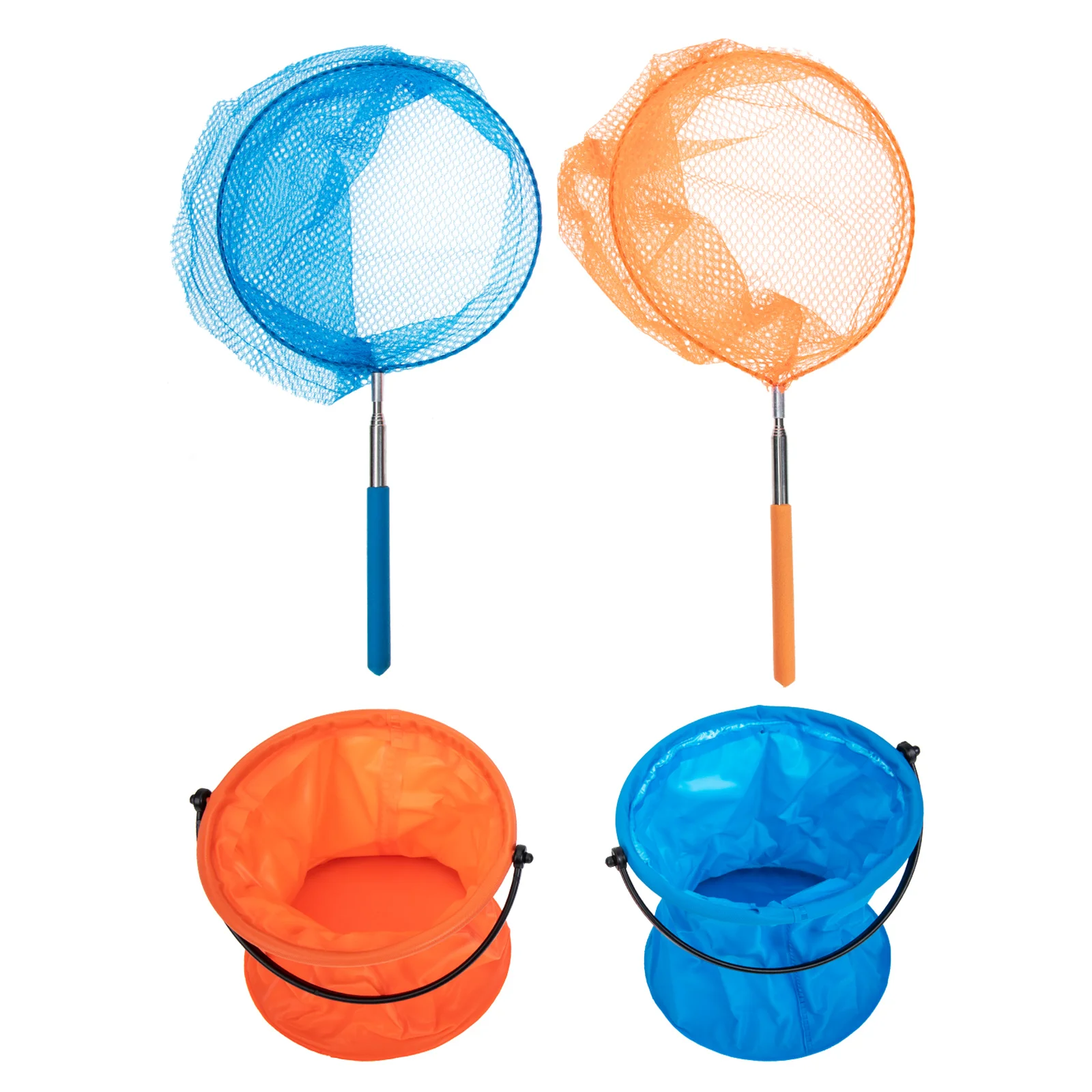 

2 Sets Lobster Toy Fishing Bucket Pool Skimmer Nets 83x19.5cm Telescopic Fishing Net Netting Landing Net Catching Nets