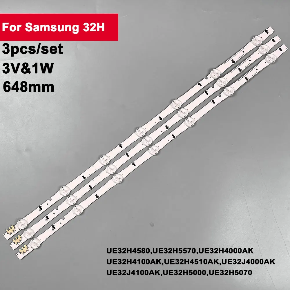 

648mm 3Pcs/Set TV Backlight Strips For Samsung TV 32inch D4GE-320DC0-R2UE32H4580 3V Led Backlight Strip UE32H5570 UE32H4000