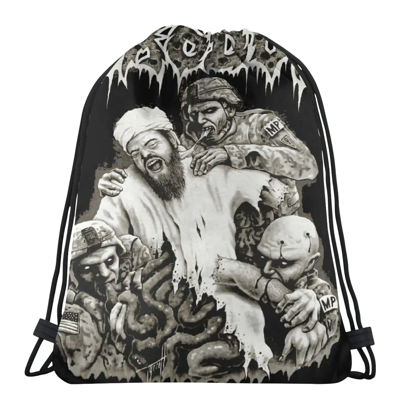 

Мужской холщовый рюкзак с принтом зомби солдат