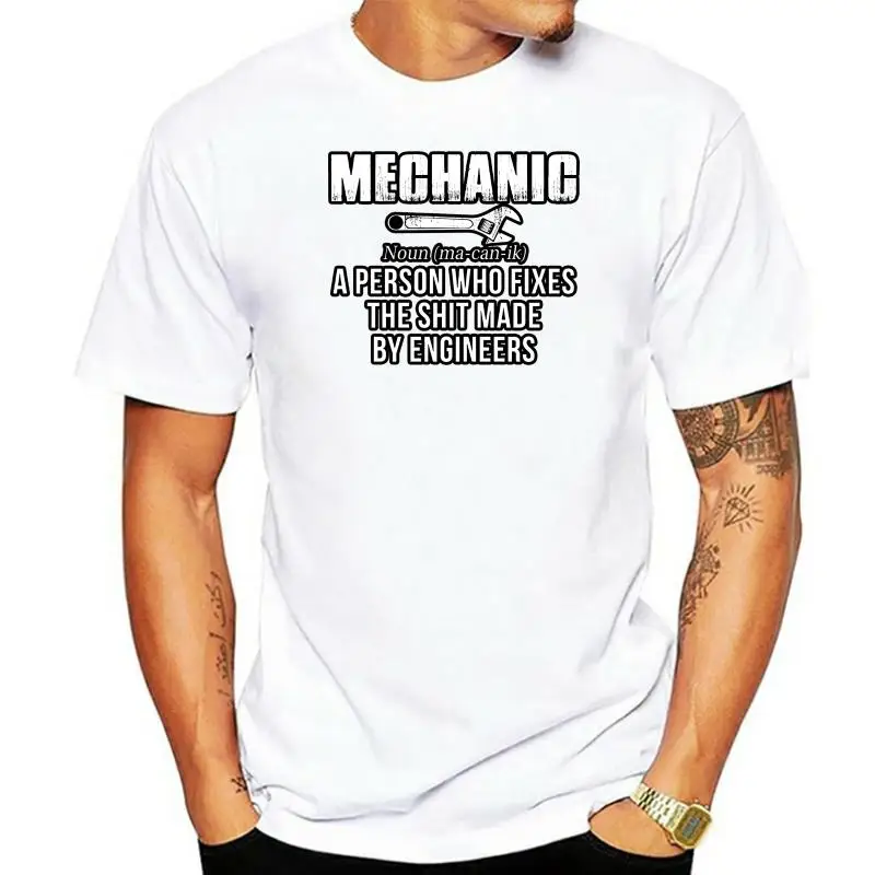 

Свободные хлопковые футболки для мужчин, крутые топы, футболки Mechanic-футболка, изготовленная инженерами