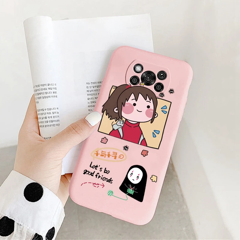 Милый чехол для телефона с аниме Тоторо Poco X3 Pro X 3 NFC жидкий силиконовый защитный