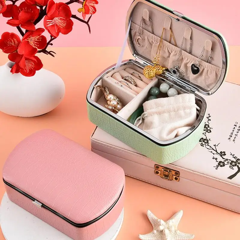 

Crocodile Jewelry Box Jewelry Organizer with Crocodile Pattern Travel Jewelry Case for Small Jewelry Fresh Color Christmas Gifts