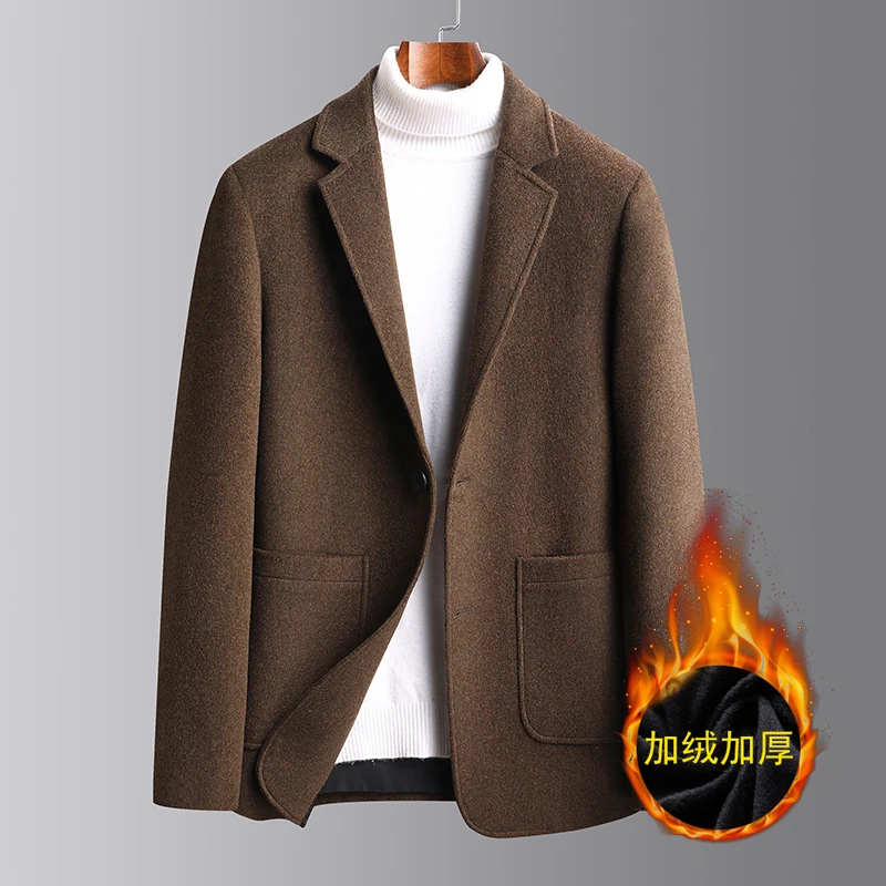 

Men's Smart Casual Autumn and Winter Suits & Blazer 2021 New Top Quality Keep Waarm Fleece Business Blazers Coats Brand Jackets