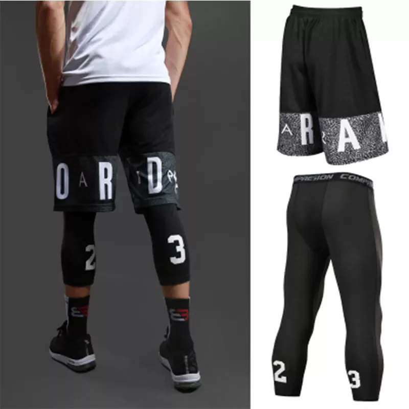 

Sports Shorts Gym QUICK-DRY Workout Compression Board Shorts For Male Basketball Soccer Exercise Running Fitness tights