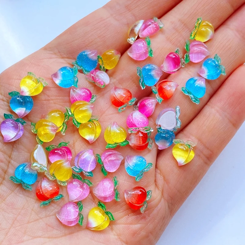 

Новинка, 100 шт., блестящие мини-стразы из персиковой смолы для скрапбукинга, 3D украшения для фотографий