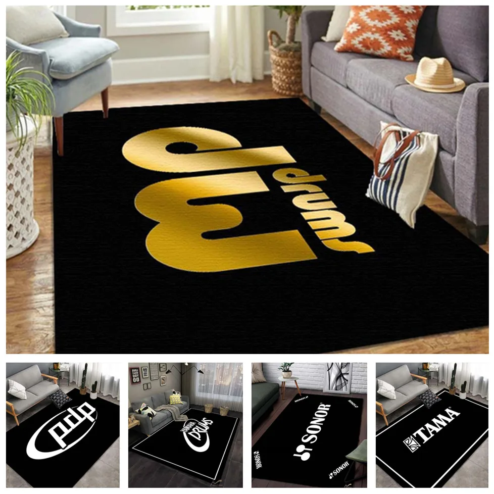 

Living Room Drum Carpet Rack Drum Musical Instrument Large Area Carpet Black Soft Carpet Home Decor Bathroom Mat