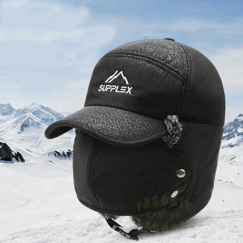 

New Casual Caps Winter Warm Men for Women Lei Feng Cap Ear Protection Face Windproof Waterproof Ski Cap Velvet Thick Men's Hat